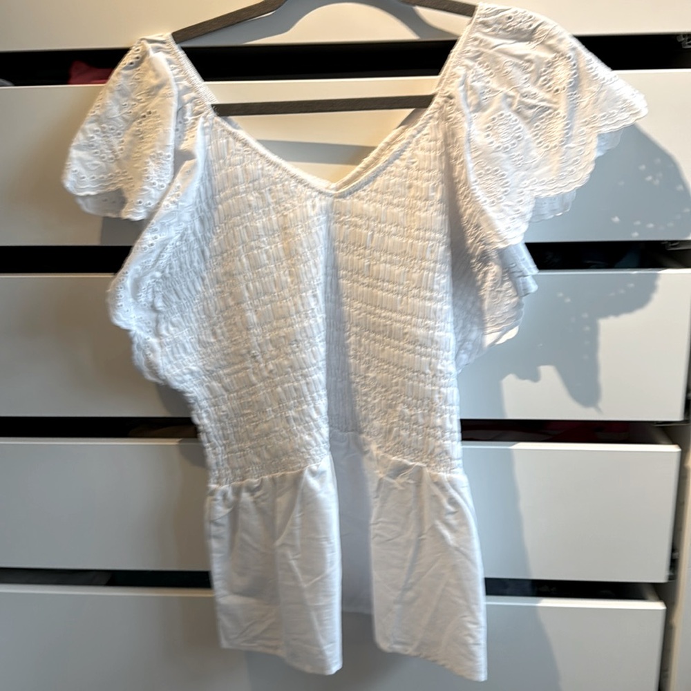 Ladies Peplum white top